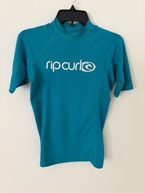 Rip Curl Kids Teal Blue Short Sleeve Rashguard